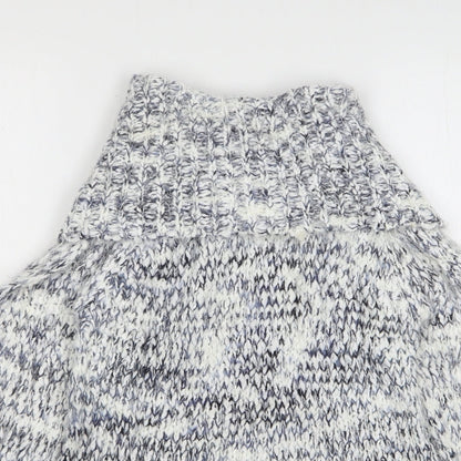 Apricot Womens Blue Roll Neck Acrylic Pullover Jumper Size 10