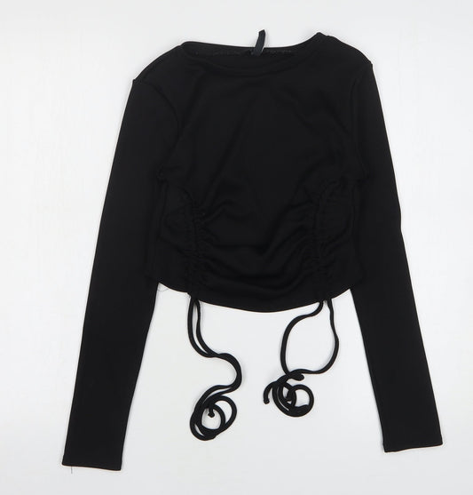 Womens UK Size 12 AsYou Black Cropped T-Shirt