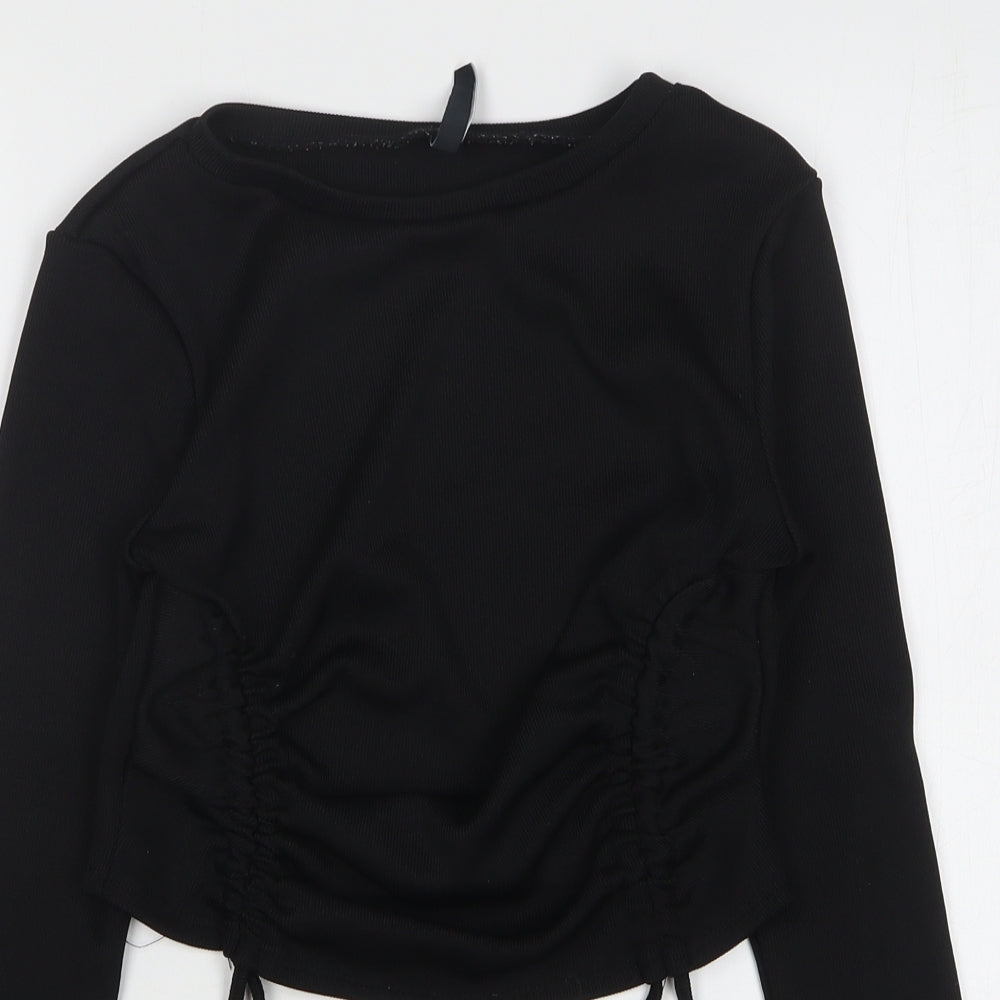 Womens UK Size 12 AsYou Black Cropped T-Shirt
