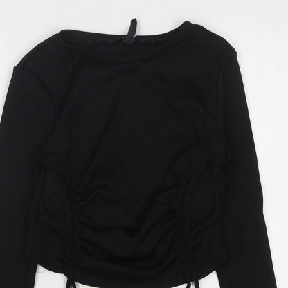 Womens UK Size 12 AsYou Black Cropped T-Shirt