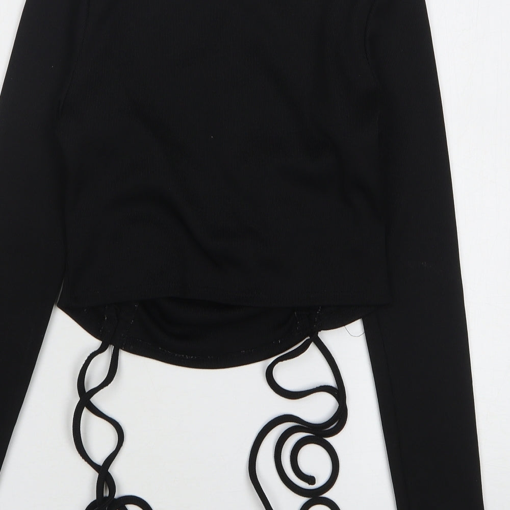 Womens UK Size 12 AsYou Black Cropped T-Shirt