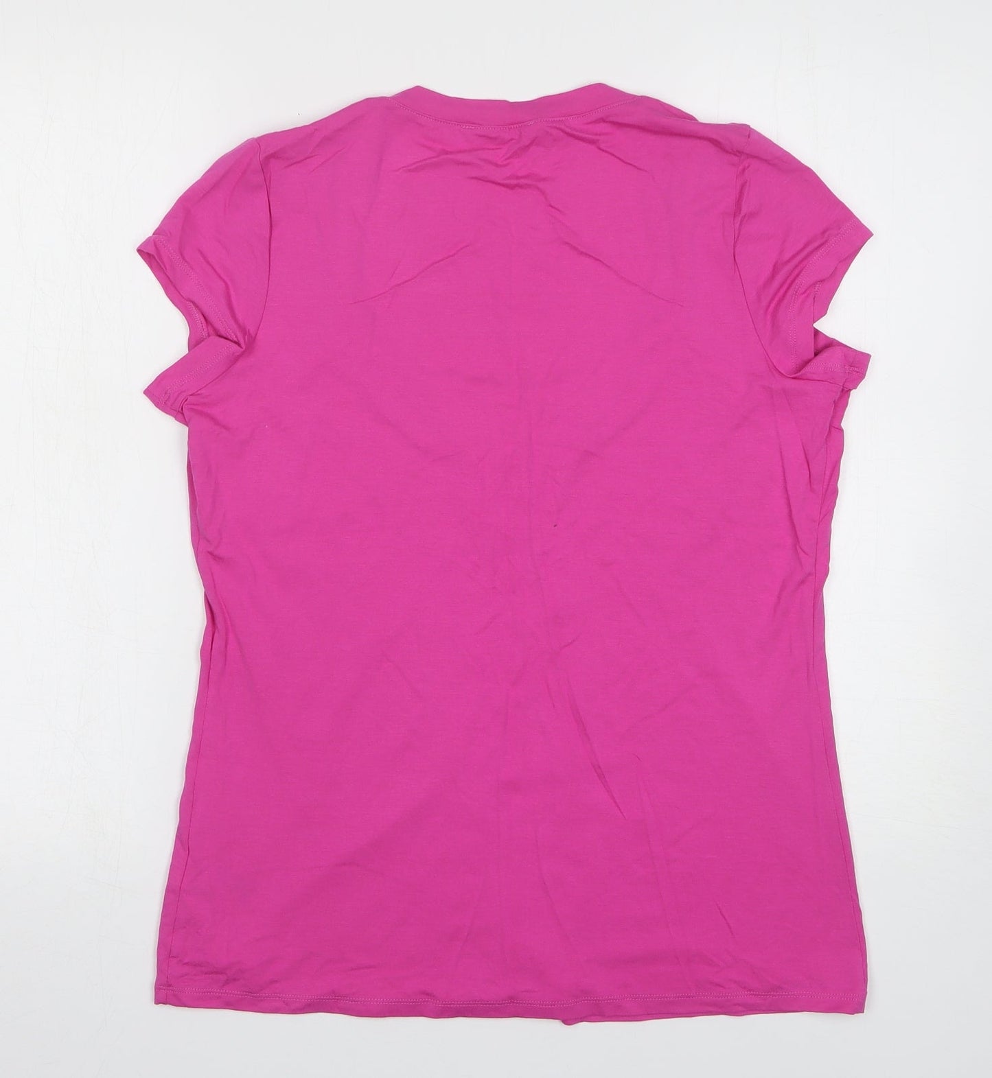 Womens UK Size 14 Marks and Spencer Pink Basic Button-Up