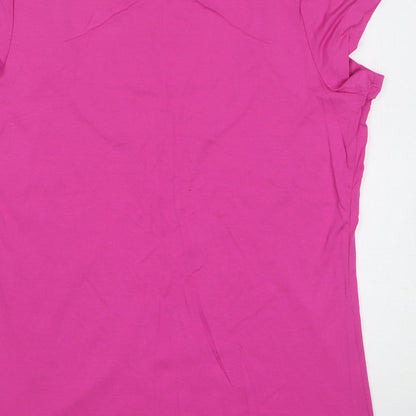 Womens UK Size 14 Marks and Spencer Pink Basic Button-Up