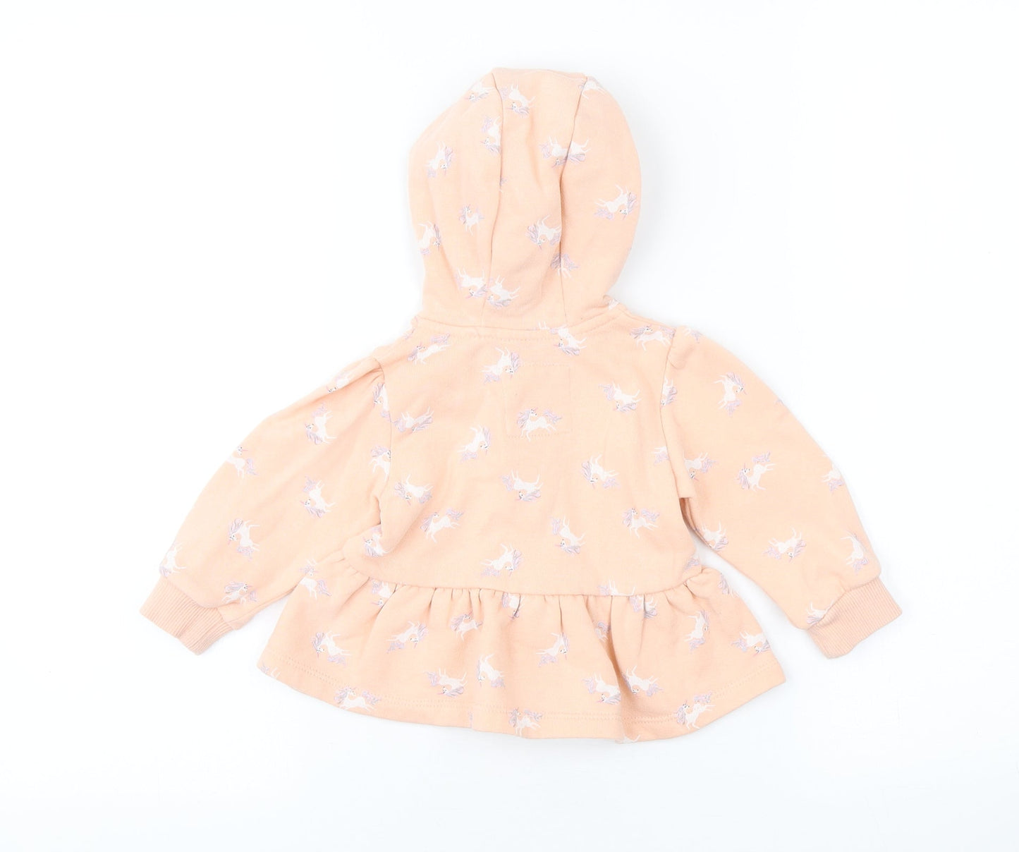NEXT Girls Pink Geometric Jacket Size 6-9 Months Zip - Unicorn