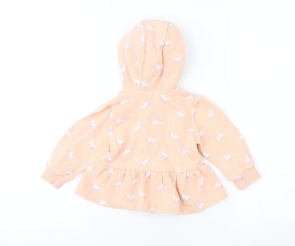 NEXT Girls Pink Geometric Jacket Size 6-9 Months Zip - Unicorn