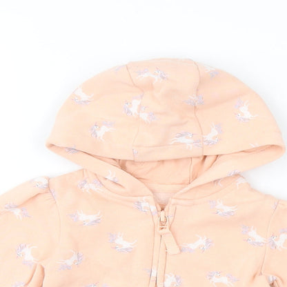 NEXT Girls Pink Geometric Jacket Size 6-9 Months Zip - Unicorn