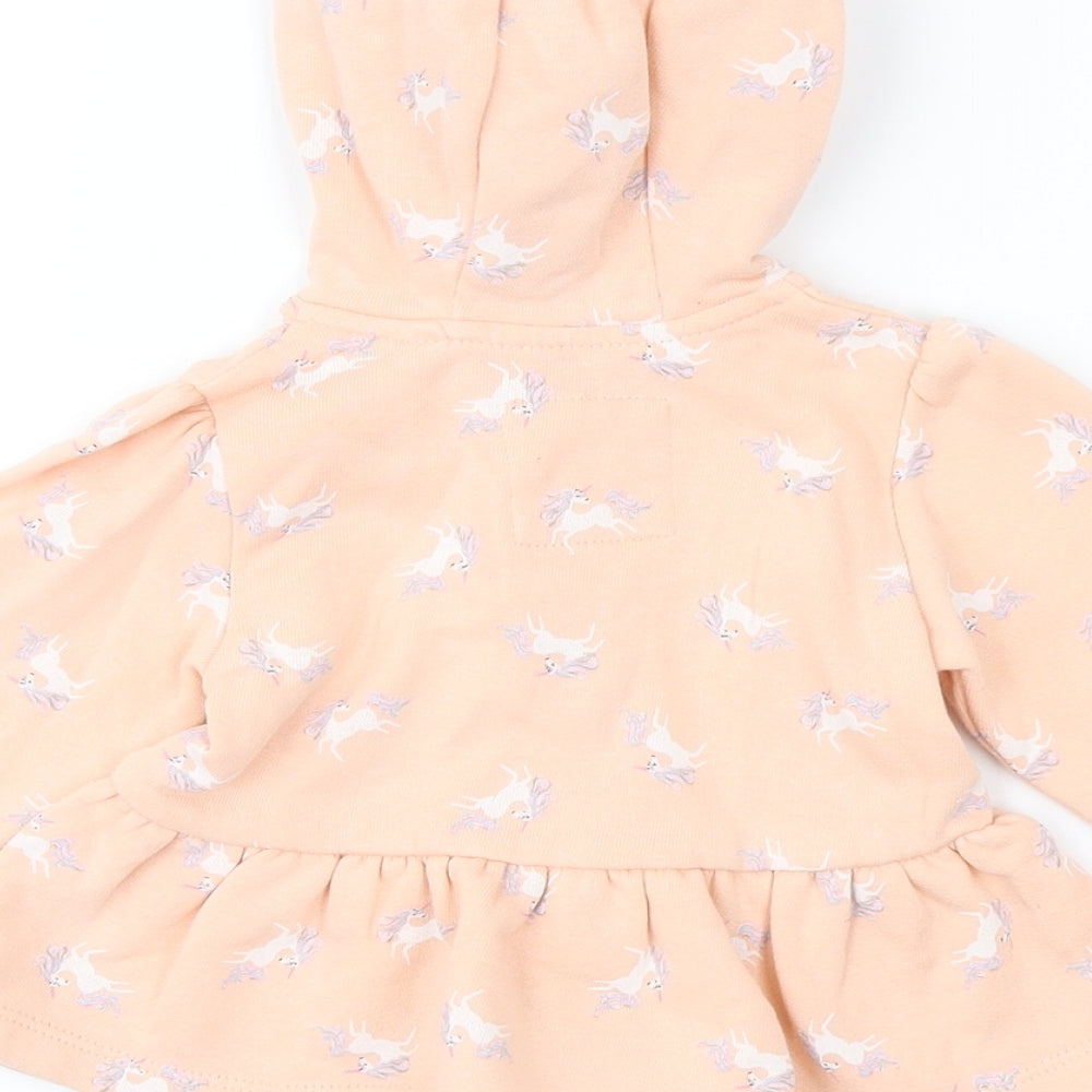 NEXT Girls Pink Geometric Jacket Size 6-9 Months Zip - Unicorn