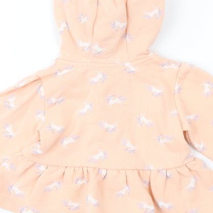 NEXT Girls Pink Geometric Jacket Size 6-9 Months Zip - Unicorn