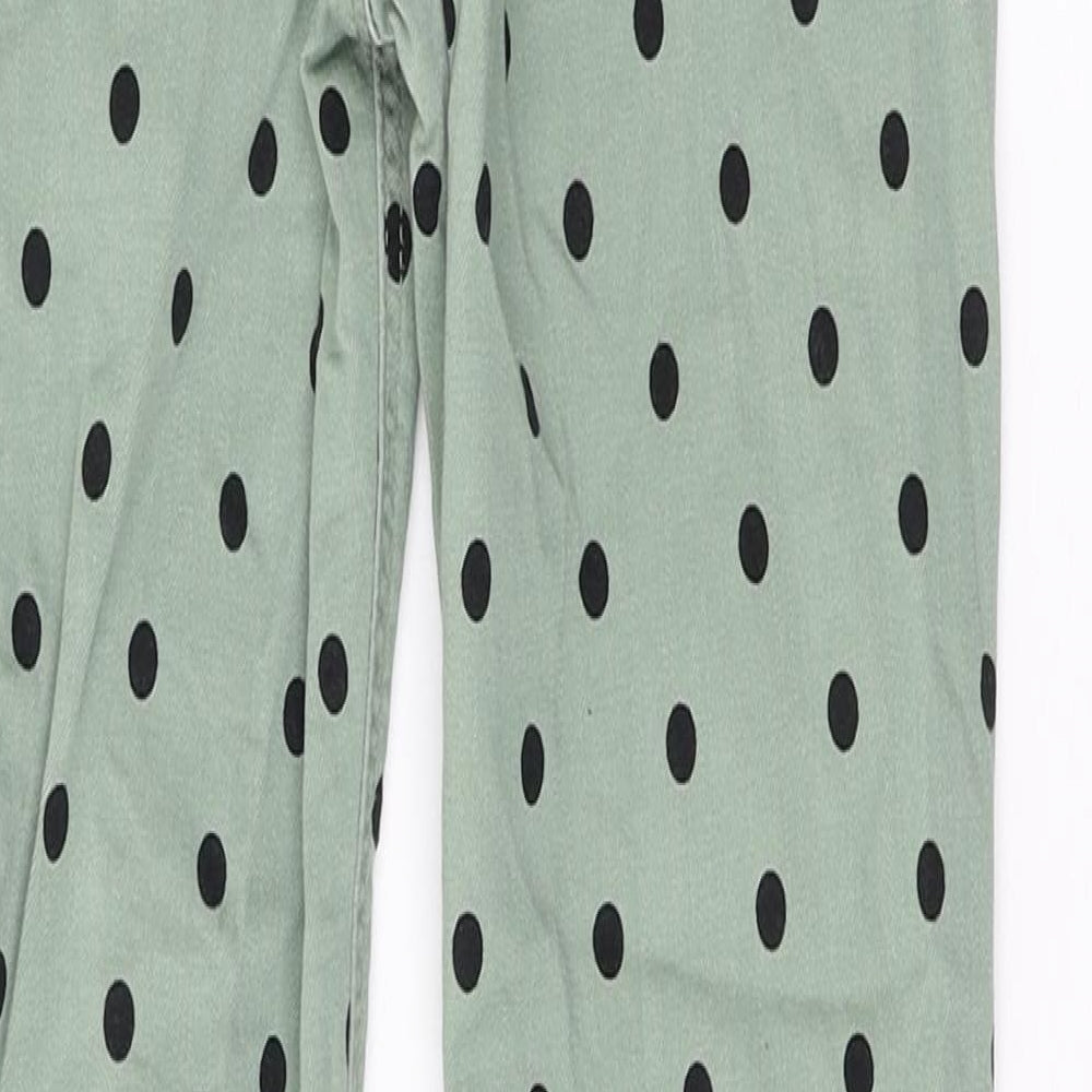 Womens UK Size 4 Stradivarius Regular Fit Skinny Green Jeans