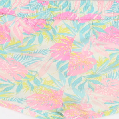 Dunnes Stores Girls Multicoloured Geometric 100% Cotton Hot Pants Shorts Size 5-6 Years Regular Tie - Leaf Print