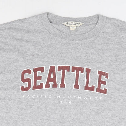 Miss Selfridge Womens Grey Polyester Cropped T-Shirt Size M Crew Neck - Seattle