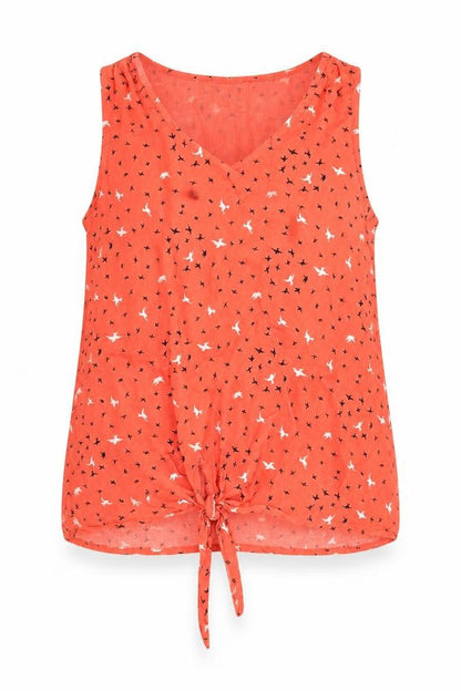 Womens UK Size 14 Dunnes Orange Jersey Blouse