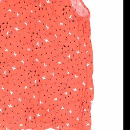 Womens UK Size 14 Dunnes Orange Jersey Blouse