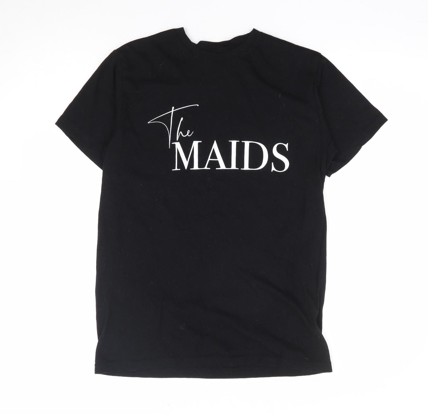 B&C Womens Black 100% Cotton Basic T-Shirt Size S Crew Neck - The Maids