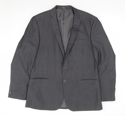 F&F Mens Grey Polyester Jacket Suit Jacket Size 42