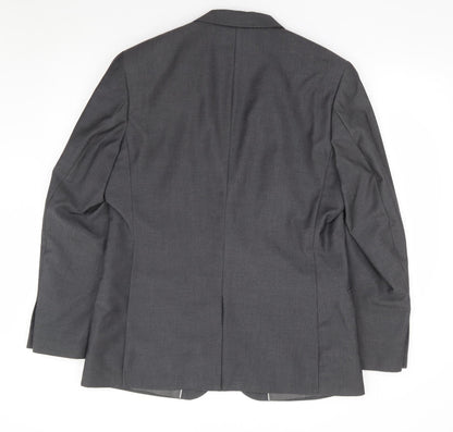 F&F Mens Grey Polyester Jacket Suit Jacket Size 42