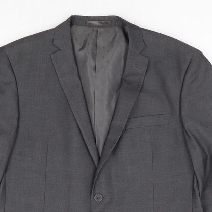 F&F Mens Grey Polyester Jacket Suit Jacket Size 42