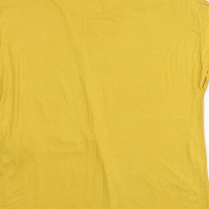 Bonmarché Womens Yellow Viscose Basic Blouse Size 18 Round Neck