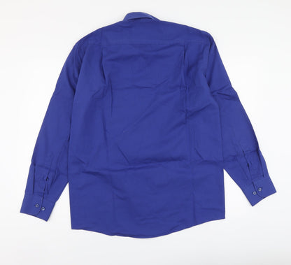 Mens UK Size 40 Casa Moda Blue  Button-Up Long Sleeve Casual Shirt