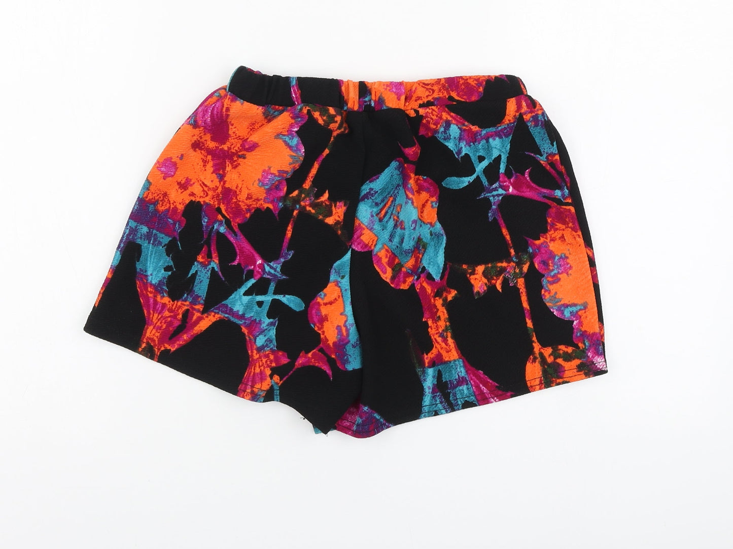 Quiz Womens Black Floral Polyester Chino Shorts Size 6 L12 in Regular