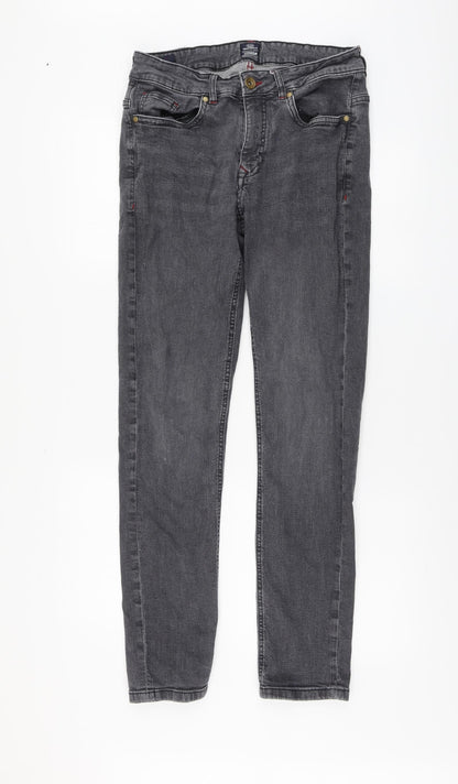 Industrialize Womens Grey Cotton Straight Jeans Size 30 L31 in Regular Zip