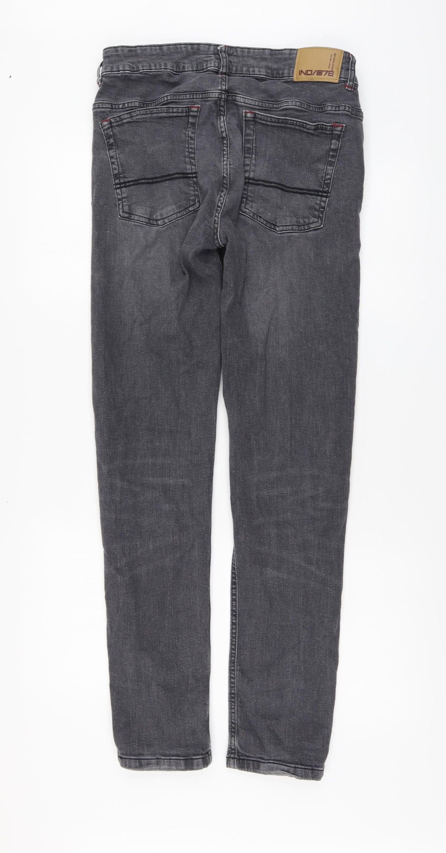 Industrialize Womens Grey Cotton Straight Jeans Size 30 L31 in Regular Zip