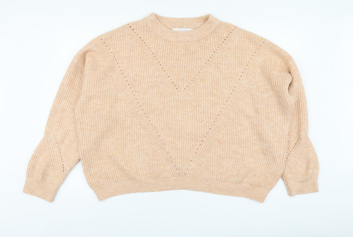 Primark Womens Pink Round Neck Acrylic Pullover Jumper Size XL