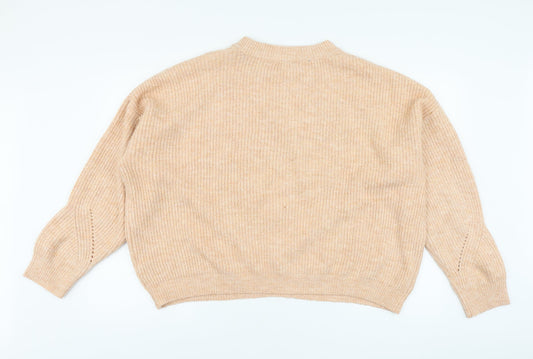 Primark Womens Pink Round Neck Acrylic Pullover Jumper Size XL