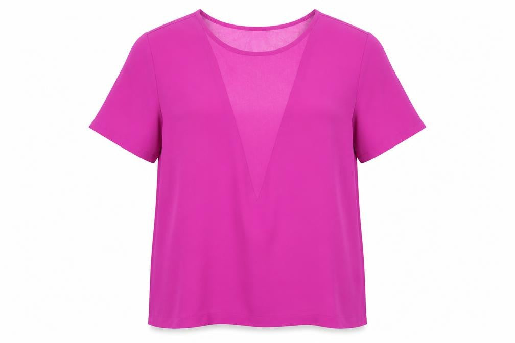 Womens UK Size 10 Warehouse Purple Basic T-Shirt