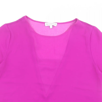 Womens UK Size 10 Warehouse Purple Basic T-Shirt