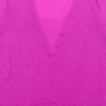 Womens UK Size 10 Warehouse Purple Basic T-Shirt