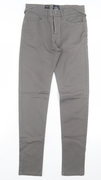 Industrialize Mens Grey Cotton Skinny Jeans Size 28 in L30 in Regular Button