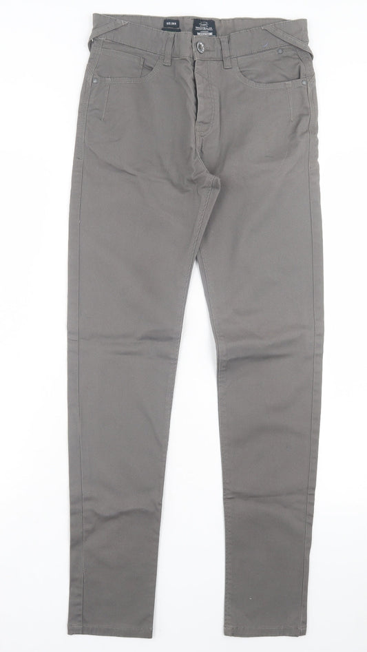 Industrialize Mens Grey Cotton Skinny Jeans Size 28 in L30 in Regular Button