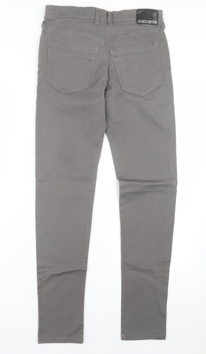 Industrialize Mens Grey Cotton Skinny Jeans Size 28 in L30 in Regular Button