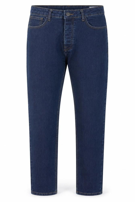 Denim & Co. Womens Blue Cotton Straight Jeans Size 16 L30 in Regular Button - Dark Blue