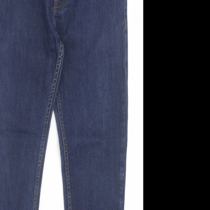 Denim & Co. Mens Blue Cotton Straight Jeans Size 16 L30 in Regular Button - Dark Blue