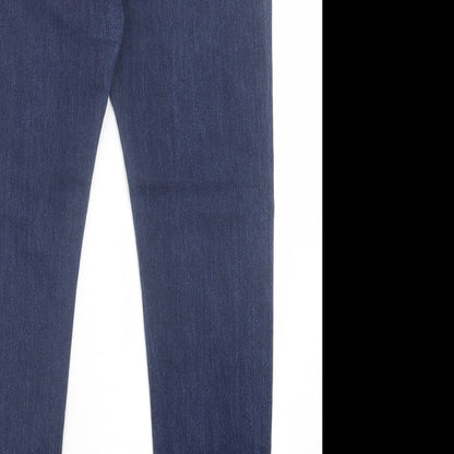 Denim & Co. Mens Blue Cotton Straight Jeans Size 16 L30 in Regular Button - Dark Blue