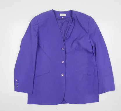 Classics Womens Purple Nylon Jacket Suit Jacket Size 16