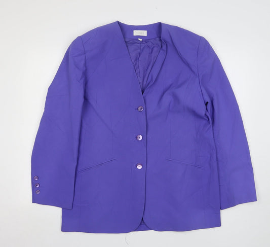 Classics Womens Purple Nylon Jacket Suit Jacket Size 16
