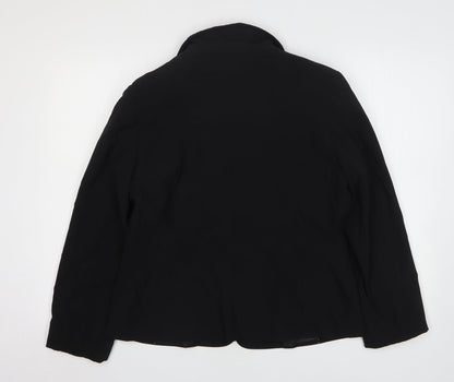 YFN Womens Black Polyester Jacket Blazer Size 16