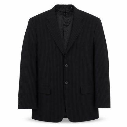 Butler & Webb Mens Black Striped Polyester Jacket Suit Jacket Size 40
