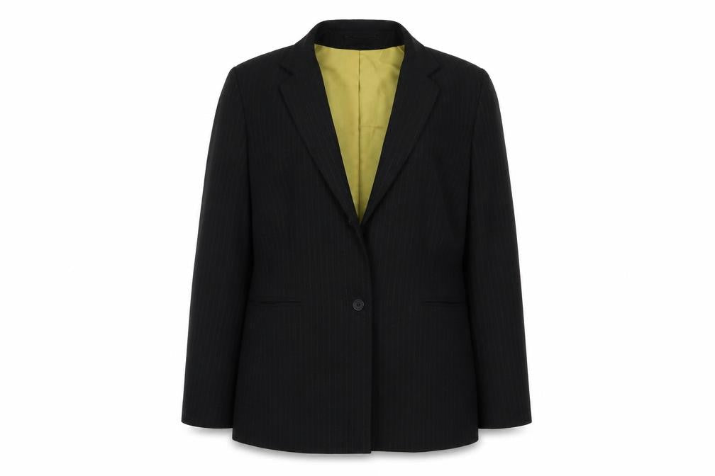 Atmosphere Womens Black Striped Polyester Jacket Suit Jacket Size 12