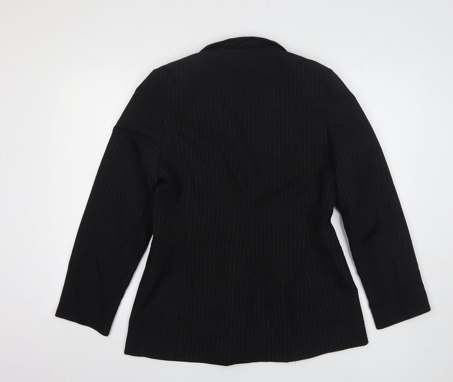Atmosphere Womens Black Striped Polyester Jacket Suit Jacket Size 12