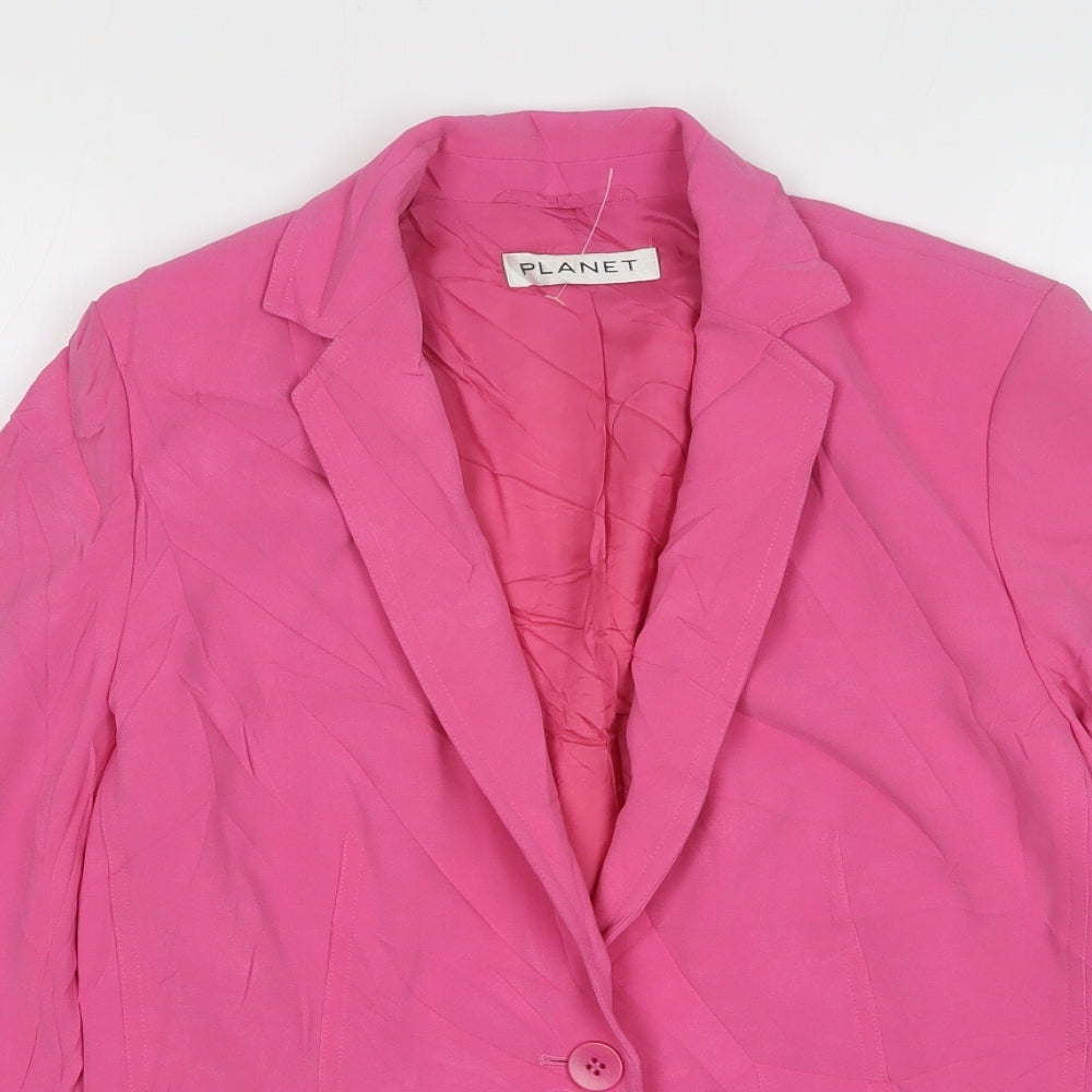 Womens UK Size 10 Planet Regular Pink Suit Jacket
