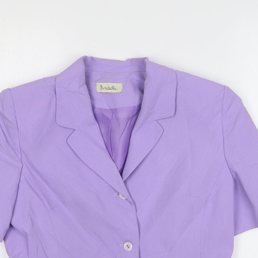 Isabelle Womens Purple Polyester Jacket Suit Jacket Size 12