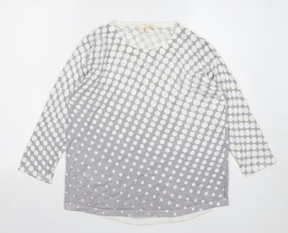 Noni B Womens Grey Round Neck Polka Dot Viscose Pullover Jumper Size M