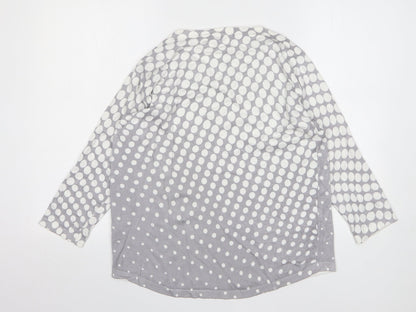 Noni B Womens Grey Round Neck Polka Dot Viscose Pullover Jumper Size M