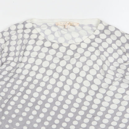 Noni B Womens Grey Round Neck Polka Dot Viscose Pullover Jumper Size M