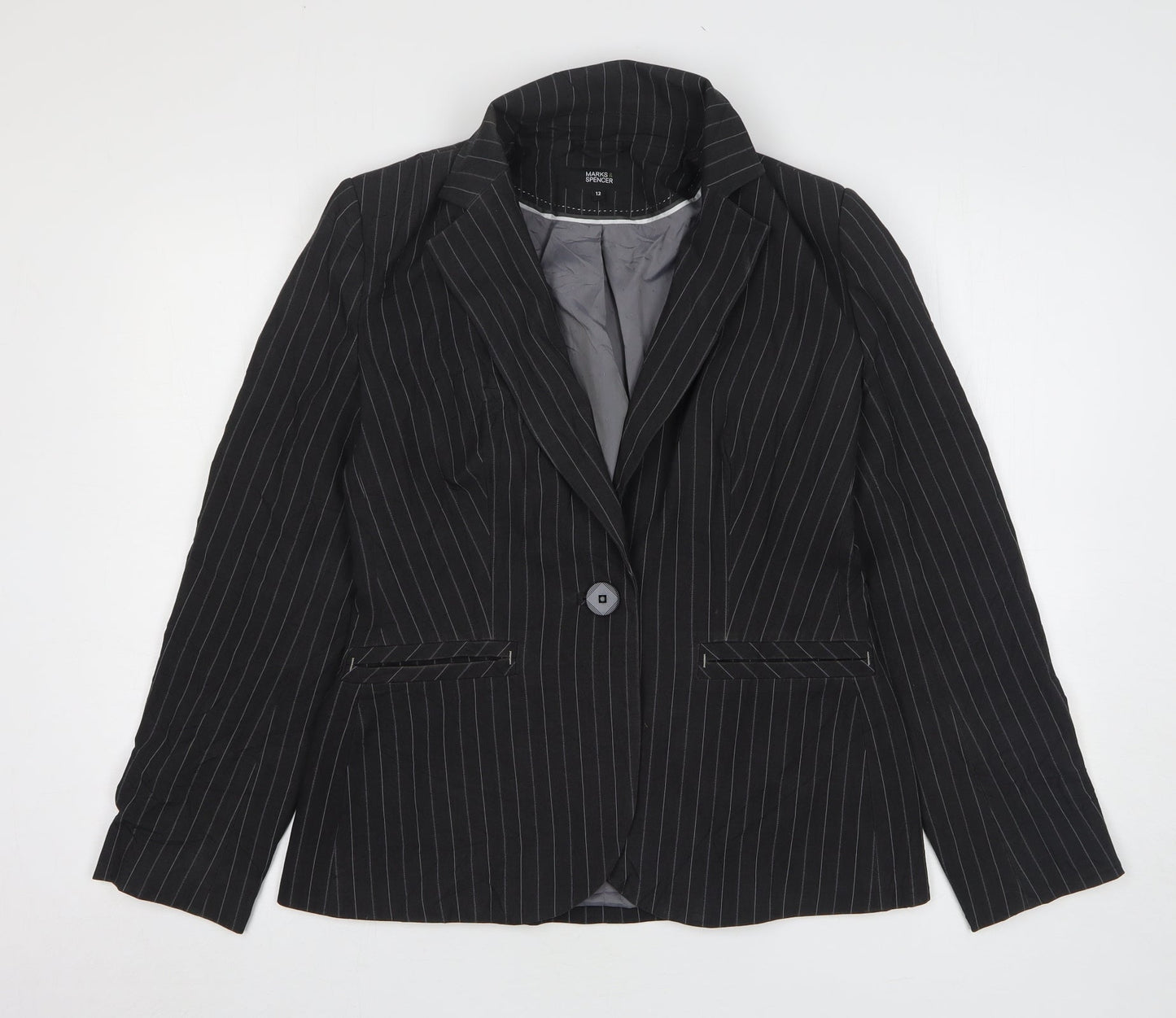 Womens UK Size 12 Marks and Spencer Regular Grey Suit Jacket