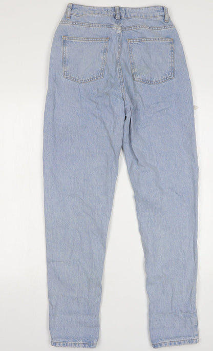 Denim & Co. Womens Blue Cotton Mom Jeans Size 6 L30 in Regular Button